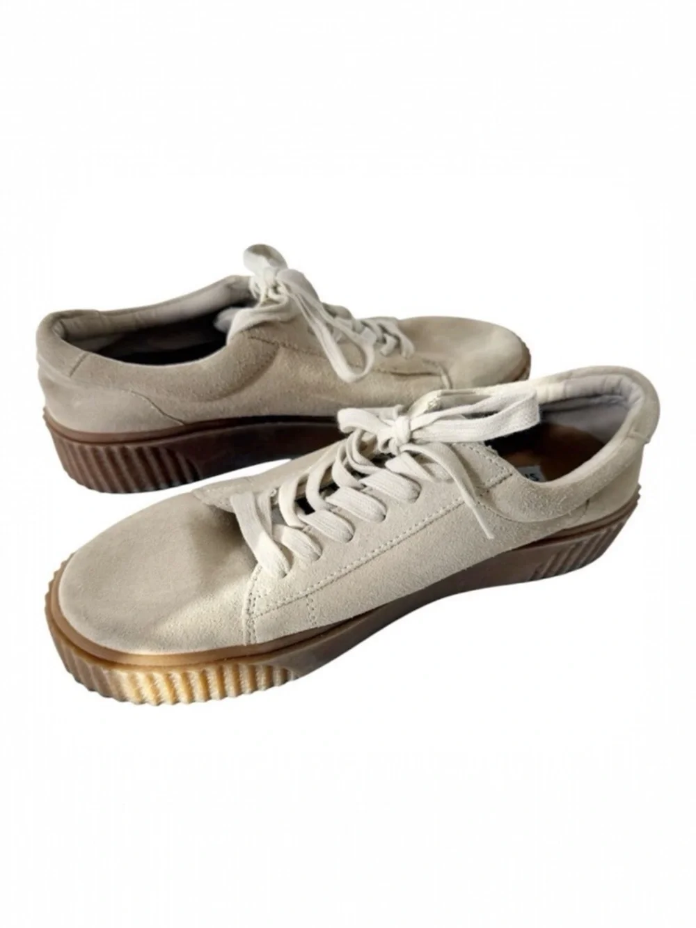 Steve Madden Womens Hollly Creeper Beige Suede Platform Sneaker‎ Size 9